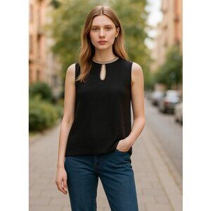 GRAYSON & DUNN Black Cashmere Sleeveless Top Ladies Large